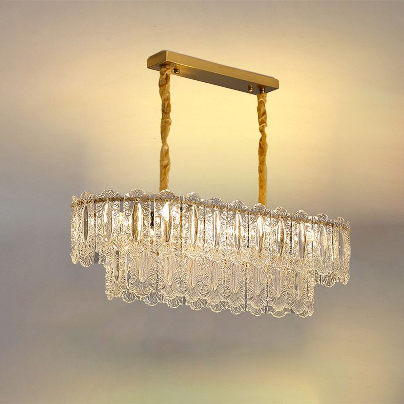 Modern Style Island Pendants Glass Pendant Lights in Gold for Living Room