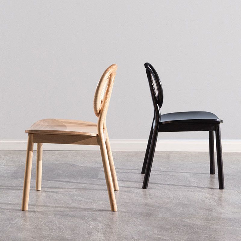 Contemporary Style Wood Dining Chair Armless Side Chairs for Restaurant