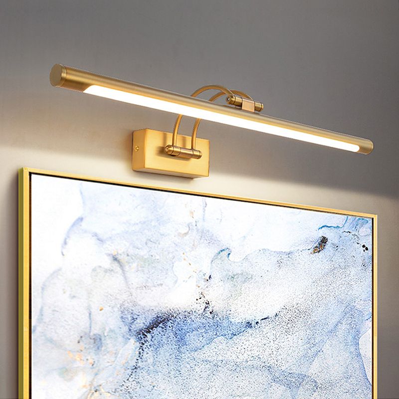 Minimalistic LED Wall Sconce Lighting Tubular Adjustable Vanity Light with Plastic Shade