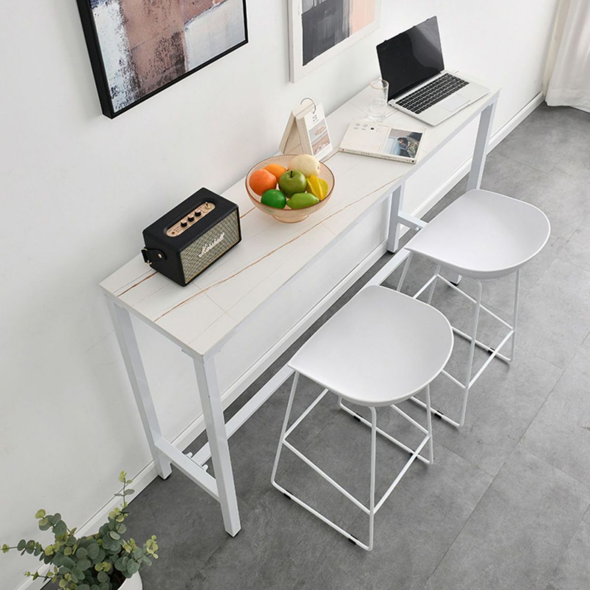 1/3/4/5 Piece Sintered Stone Bar Set Glam Matte Finish Bar Table Set