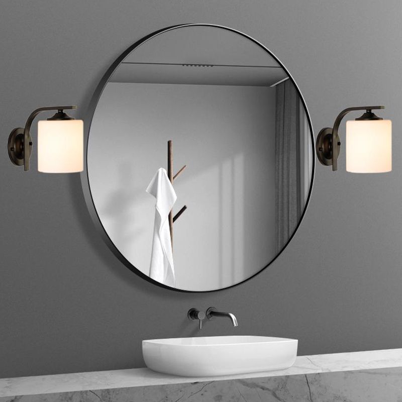 Modern Vanity Lighting Metal Wall Light Fixture in Black for Bathroom