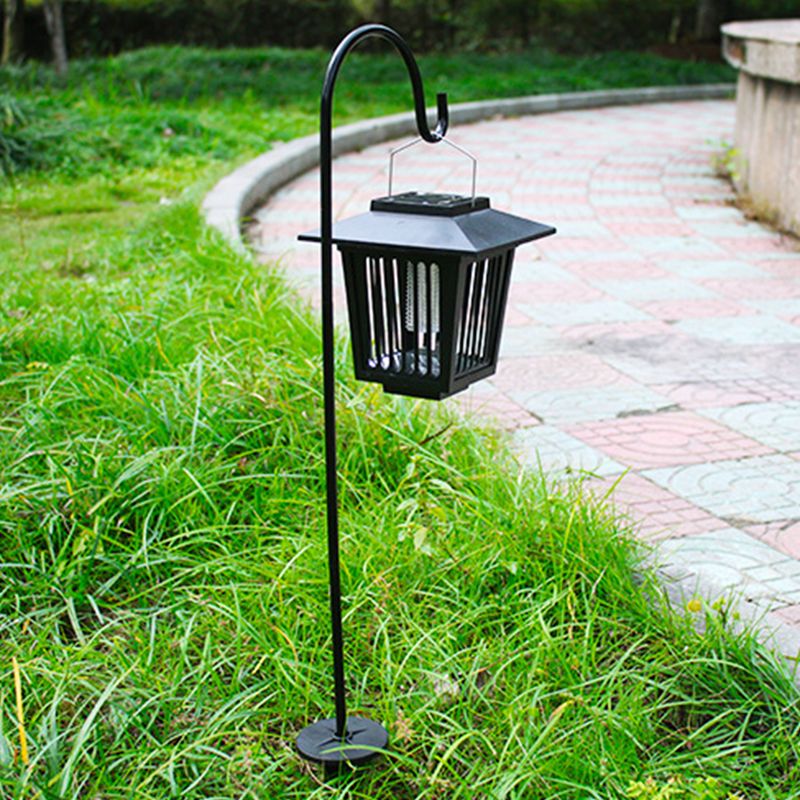 House Shaped Backyard LED Mosquito Light Plastic Modern Solar Lawn Lighting in Black