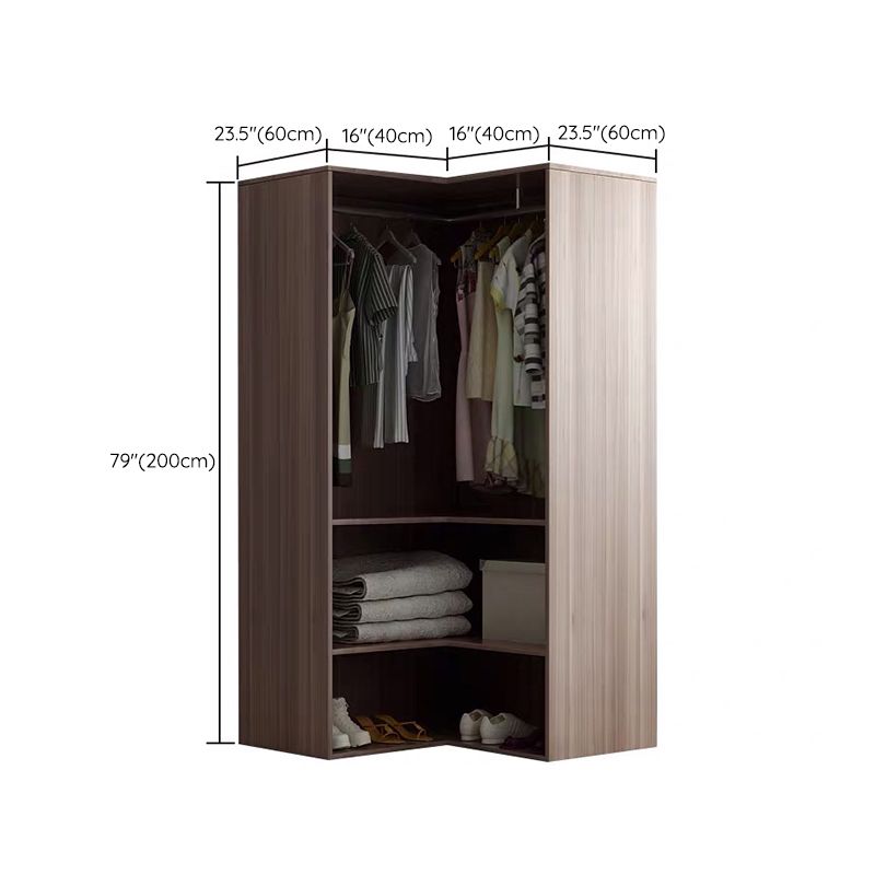 Modern Style Wooden Wardrobe Bedroom Wardrobe Closet with Garment Rod