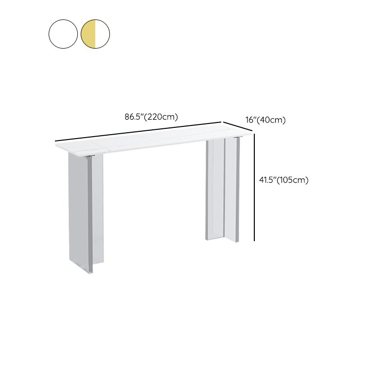 Modem & Contemporary Stone Rectangle Pub Bar Table for Living Room