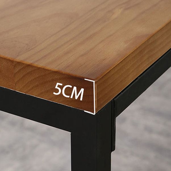 Modern Rectangle Bar Dining Table Wood Bar Height Table with Trestle Base