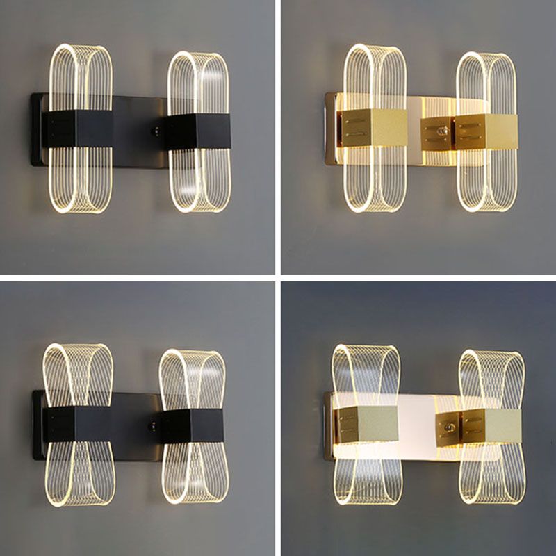 Zeitgenössische LED -Wandleuchter ovales Aluminiumwandmontage Licht für Schlafzimmer