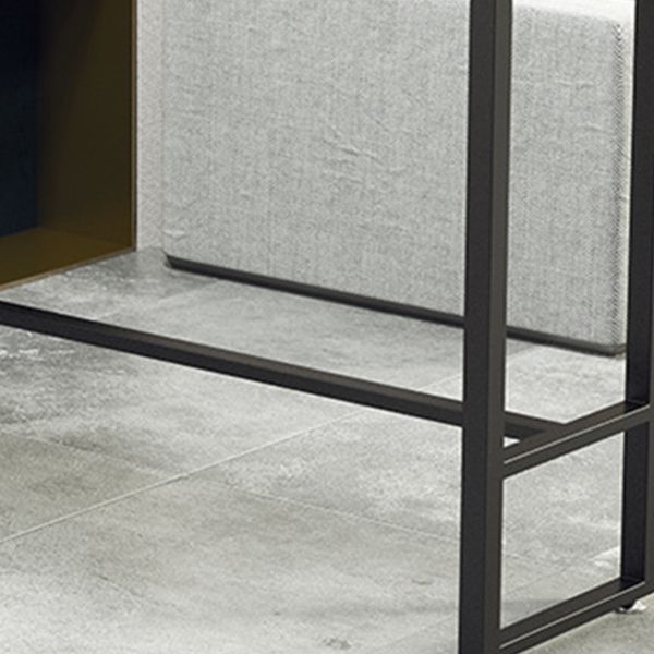 Modern Rectangle Pub Table Set 1/4 Pieces Marble Top Bar Table with Metal Stools