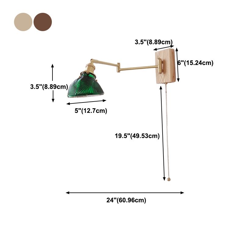 Adjustable Wooden Wall Mount Light Modern 1-Light Wall Light for Living Room