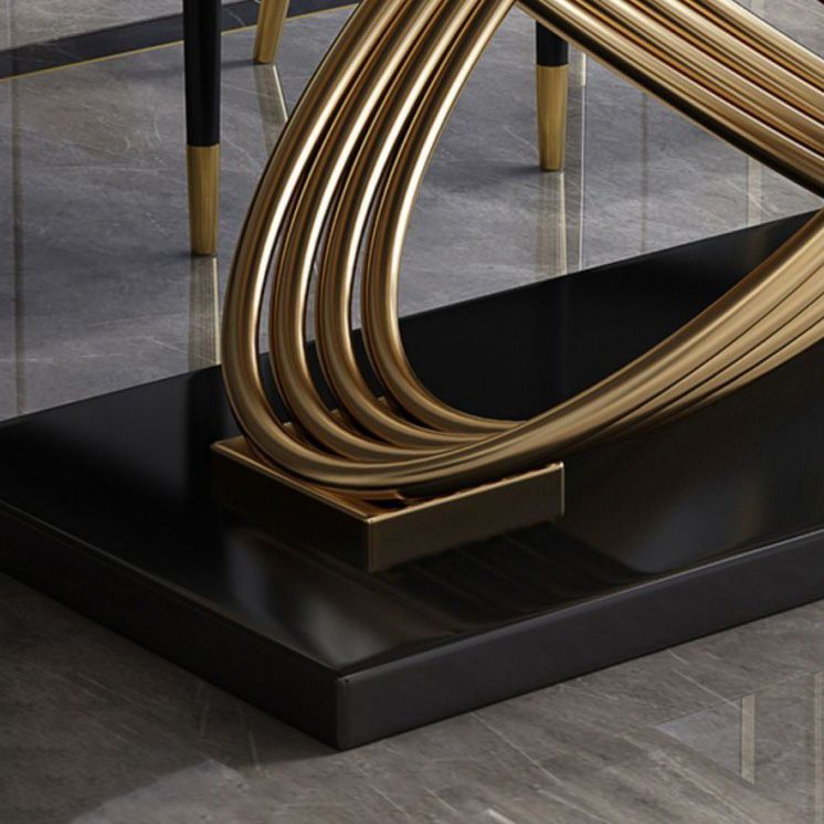 Glam Style Furniture Rectangle Stone Dining Room Table for Dining Room