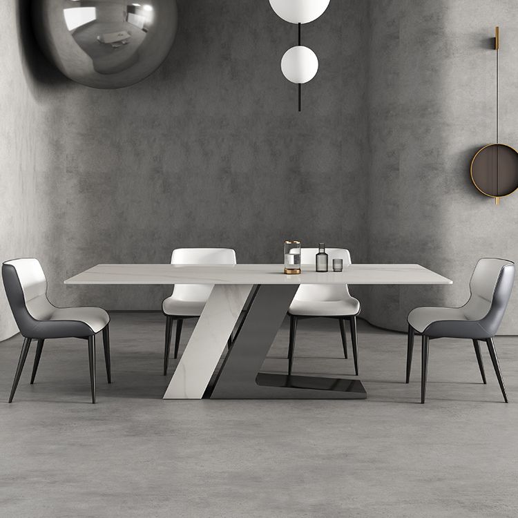 Rectangle Dining Set 1/4/5/7 Pieces Modern Sintered Stone Top Dinette Table Set