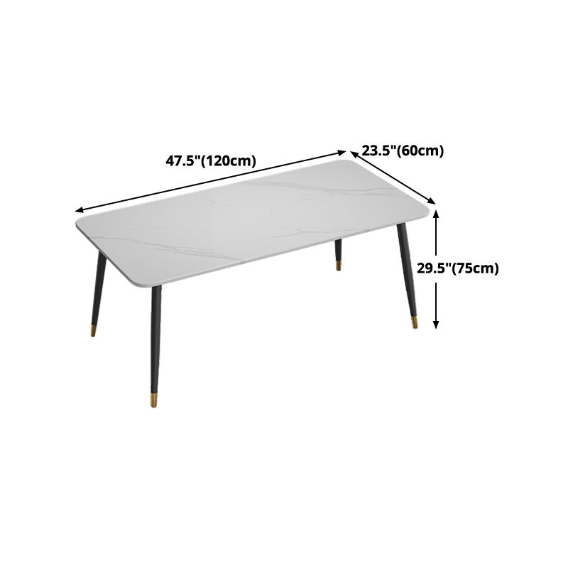 White Sintered Stone Dining Table Traditional Luxury Dining Table with 4 Legs