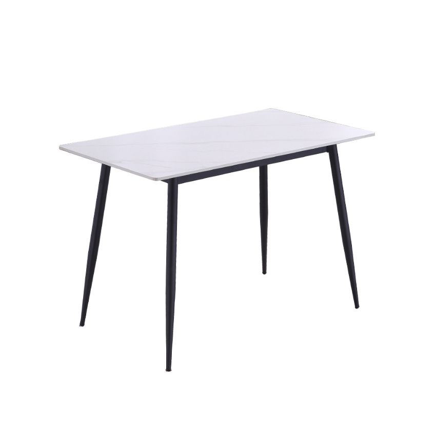 Modern Sintered Stone Dining Table Set White Rectangle Formal Dining Set
