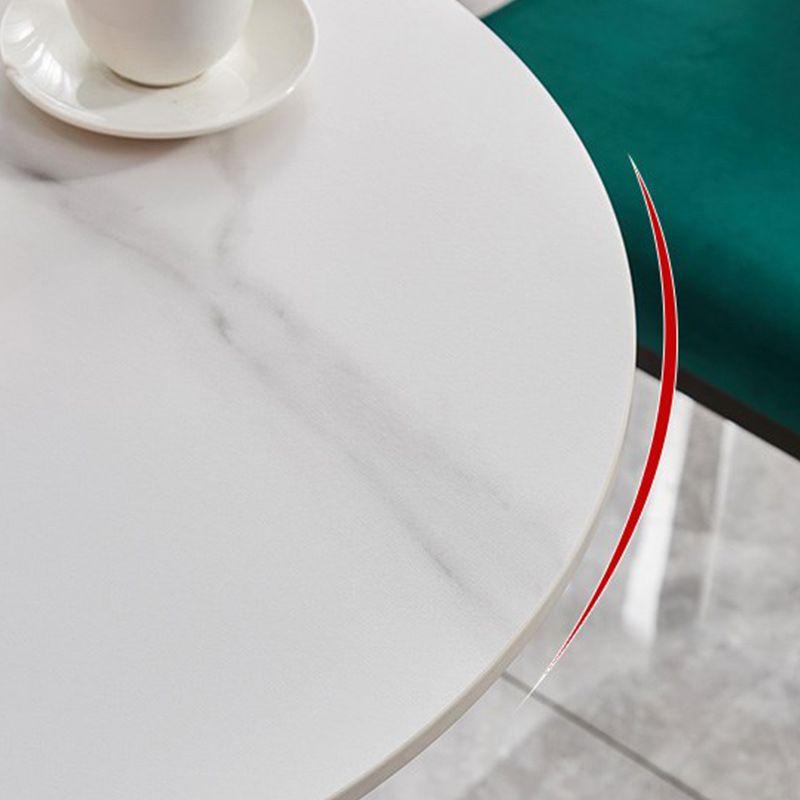 Round Golden Base Dining Table Glam Stone Tulip Dining Table