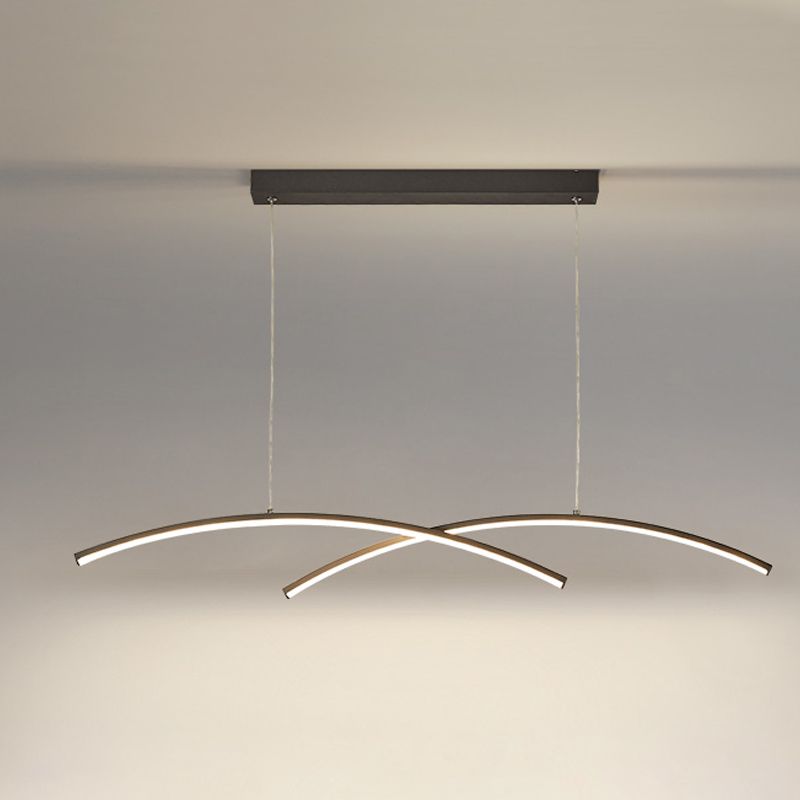 Modern Style Island Hanging Light LED Island Light with Silica Gel Shade for Dining Room