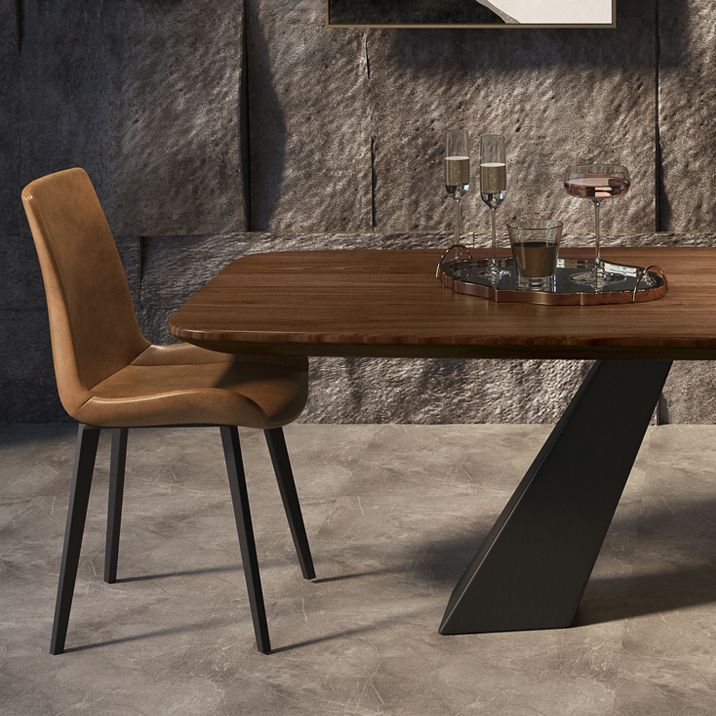 Mesa de comedor rectangular Mesa base de doble pedestal de estilo industrial para comedor