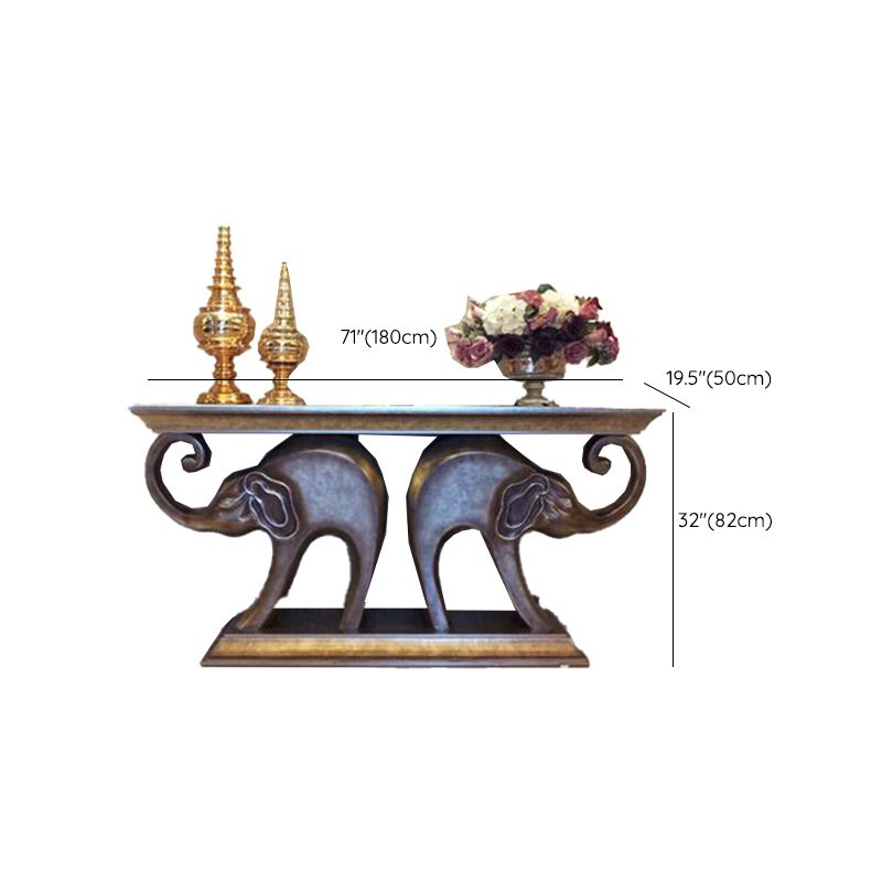 Rectangle Shape Contemporary Console Accent Table Stone Console Sofa Table for Hall