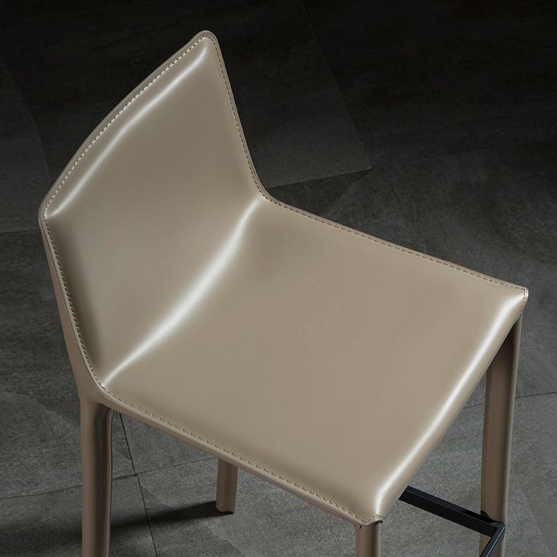 Contemporary Metal Counter Height Stools Low Back Stool for Bar