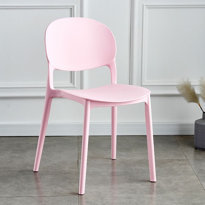 Home Kitchen Dining Armless Chair Open Back Side Plastic Chair