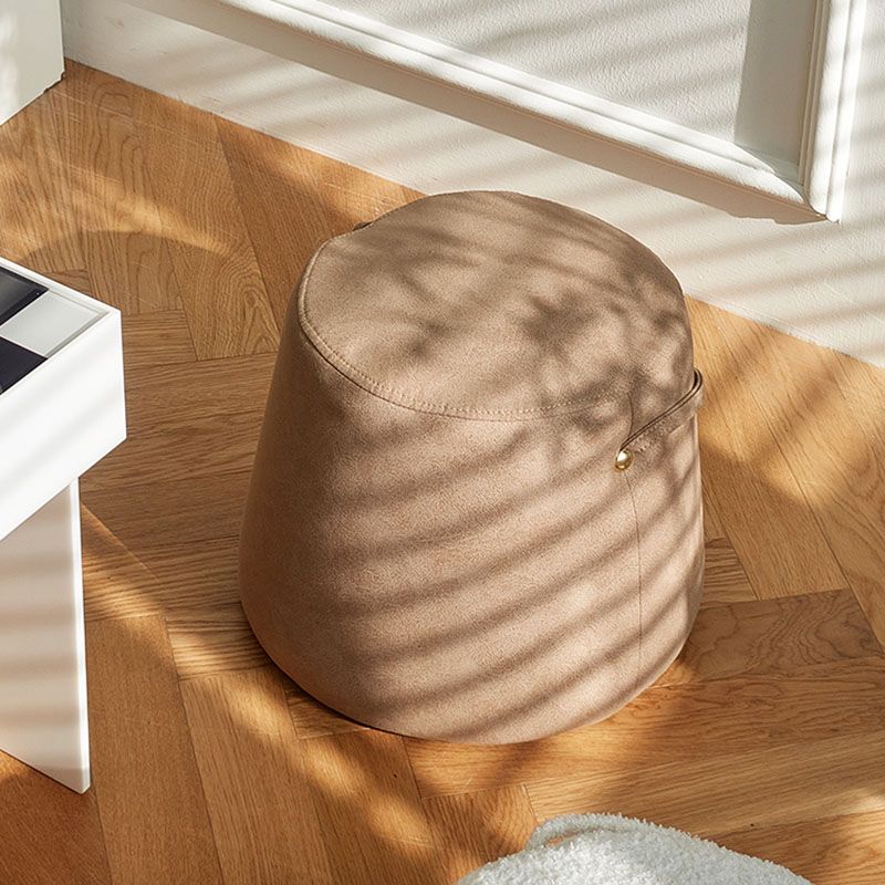 Solid Color Fabric Standard Stool Modern Style Simple Round Stool