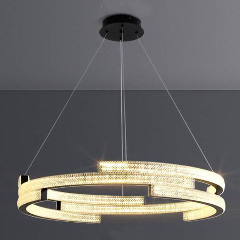 Lampadario moderno di lussuoso lampadario a sospensione di cristallo geometrico a sospensione del lampadario appeso