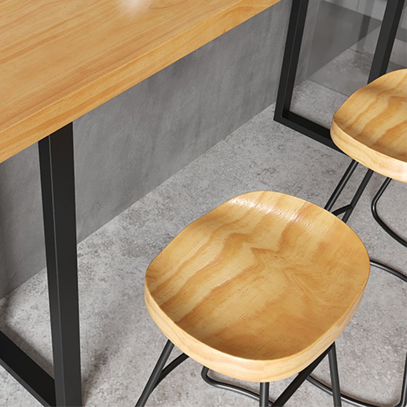 Modern Solid Wood Counter Height Stools with Footrest for Restaurant