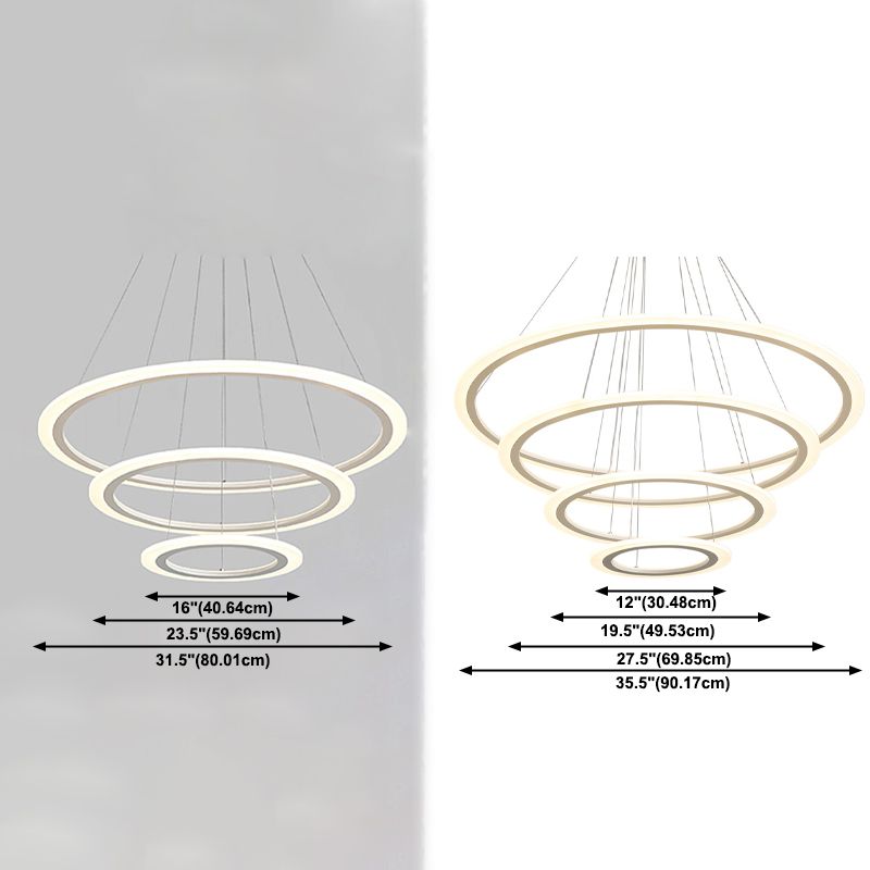 Moderne minimalisme -stijl LED hanger kroonluchter licht acryl hanger verlichting voor woonkamer