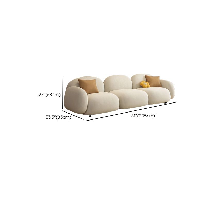 Modern Style Square Arm Sofa Living Room Apartment Seating in White