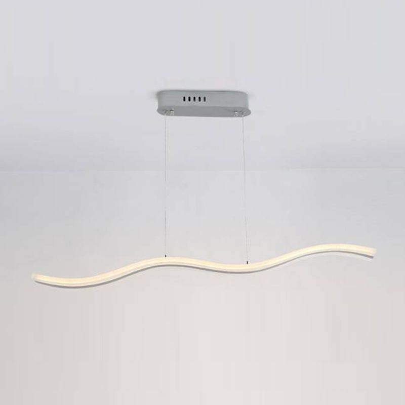 White Metal Hanging Pendant Lights Modern S Shape Hanging Lamps for Office