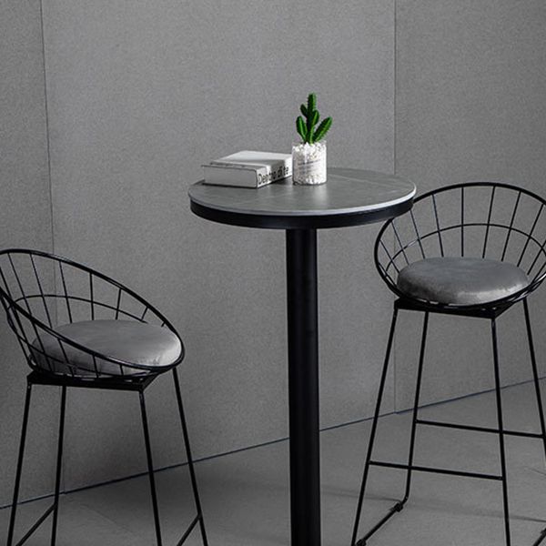 Industrial Round Bar Table Set 1/2/3 Pieces Sintered Stone Bar Table Set for Dining Room