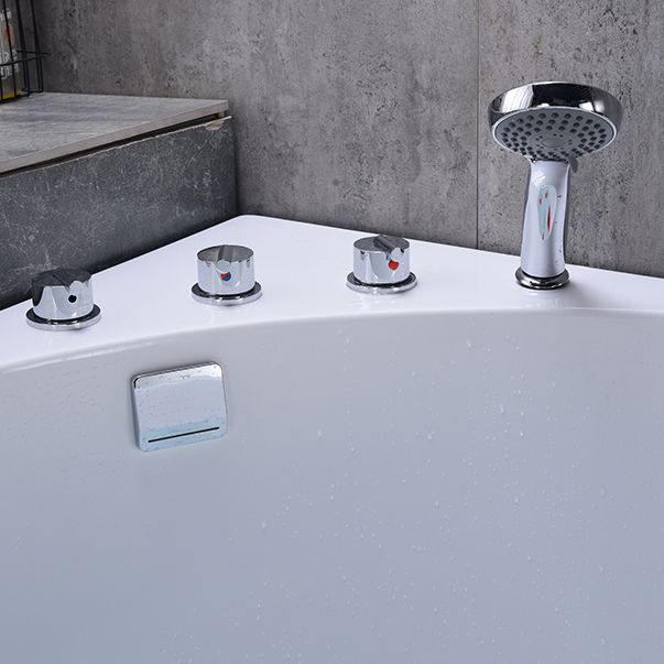 Flat Bottom Soaking Bathtub Antique Finish Corner Modern Bath Tub