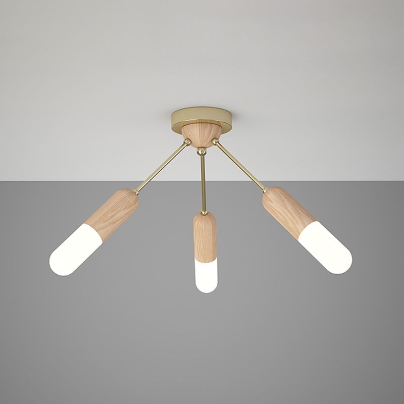 Capsule de bois Semi-mont MODRING MODERNISME 3/5 LIGHT BEIGE PROTRE DU PLAFICATION POUR LA CHAMBRE