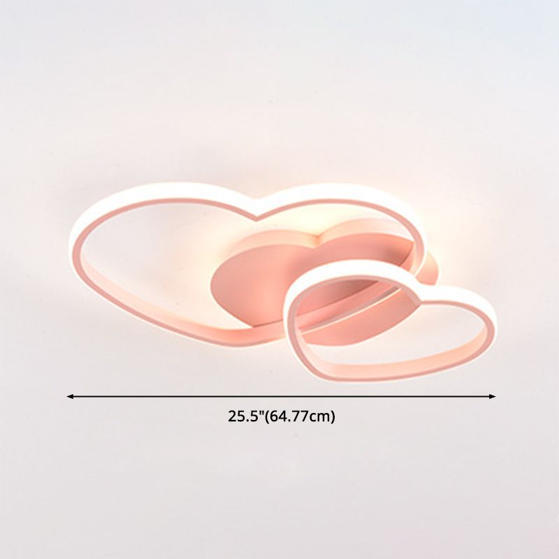 Lámparas de techo empotradas con diseño de corazón, 1 luz, luces de techo contemporáneas de metal, montaje empotrado