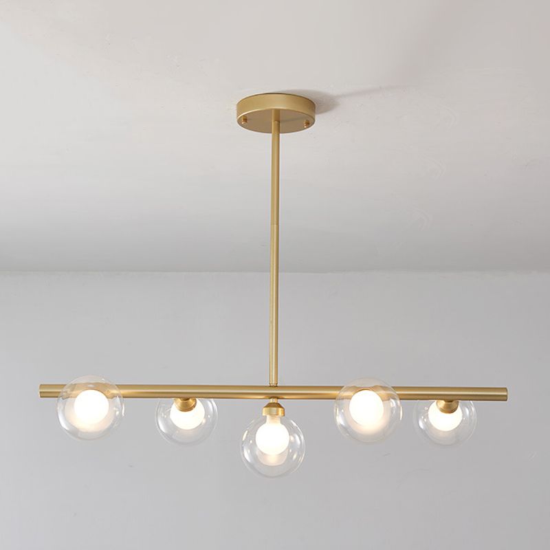 Simplicity Island Lighting Fixture Glass Shade Hanging Light for Dining Room