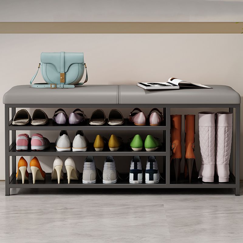 Modern Style Entryway Bench Cushioned Shoe Storage Seating Bench