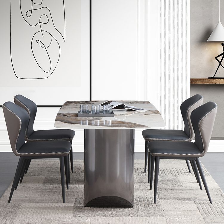 Modern Sintered Stone Top Dining Set Rectangle 1/4/5/7 Pieces Dining Room Table Set
