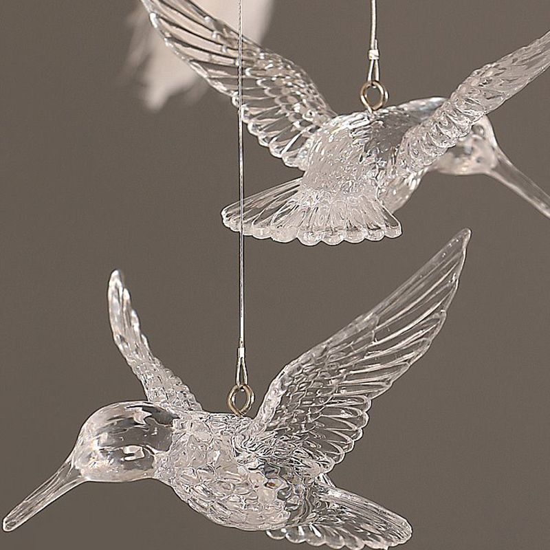 Nieuwheid Palm Tree Hangende Licht Licht Nordic Style Feather Living Room Kroonluchter in het wit