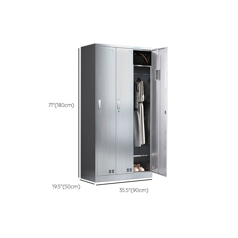 Steel Chrome Storage Cabinet Modern Cabinet with Hinged Doors