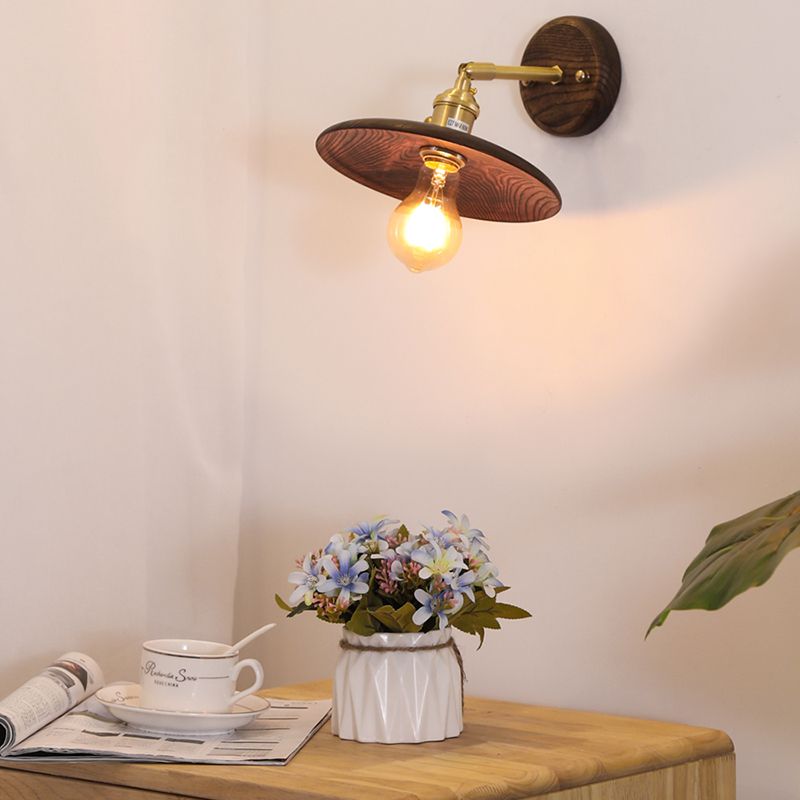 Dormitorio lámparas de apliques simples 1 iluminación de pared de muro de lámpara de madera