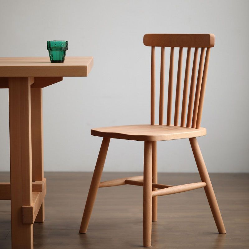 Traditional Kitchen Dining Side Chair Wood Side Dining Chairs in Natural