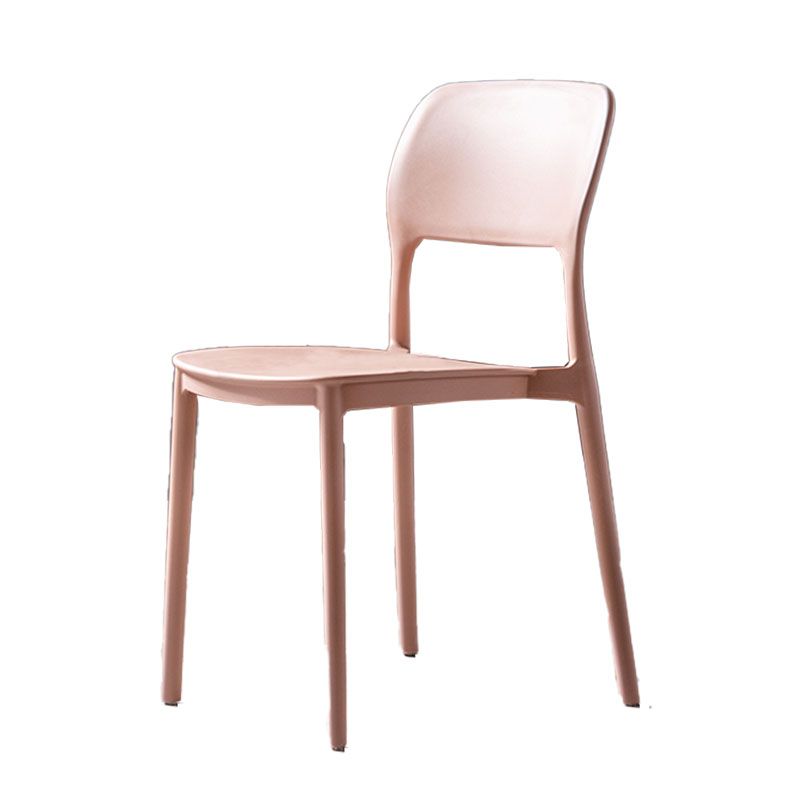 Silla de cocina de estilo contemporáneo, silla lateral de comedor con respaldo abierto sin brazos de plástico