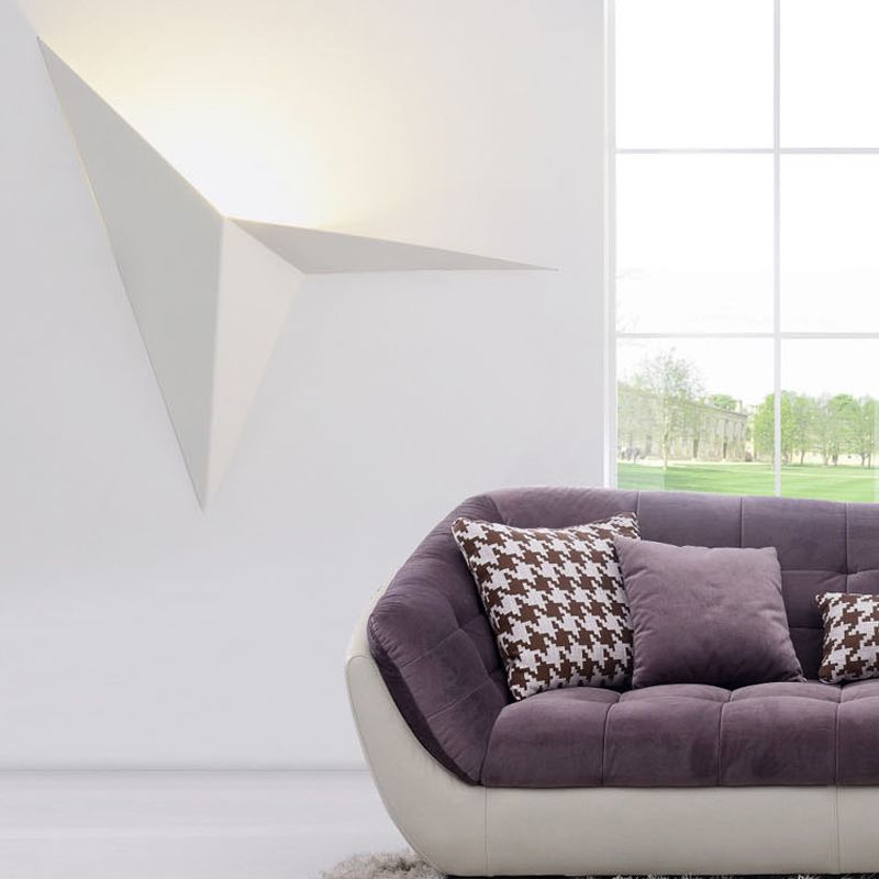 Polygon Mur Sconce Light Style Contemporary Metal LED Black / White White Wall Lampe pour le salon, éclairage chaud / blanc