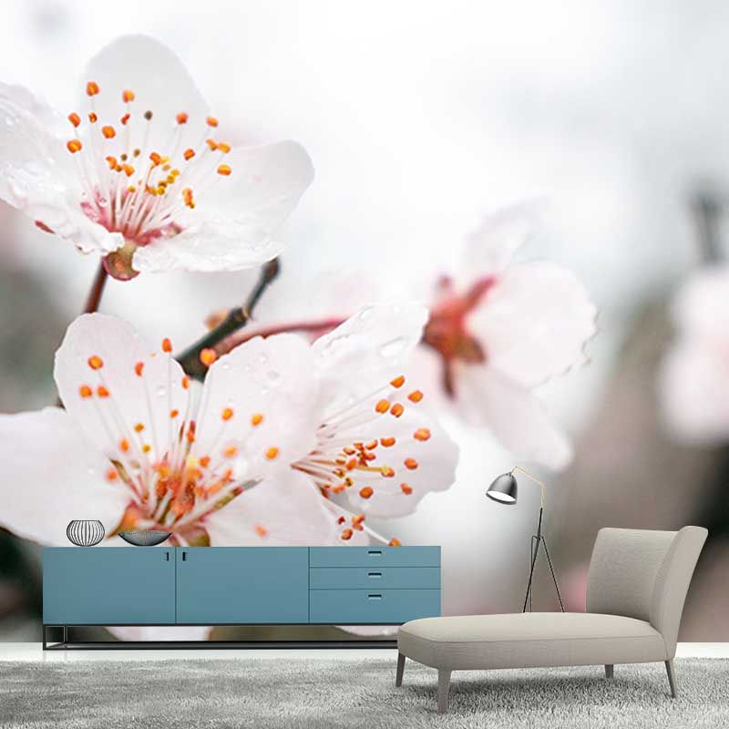 Chinese Style Blossom Flowers Wall Decals Waterproofing Mural, Custom Size