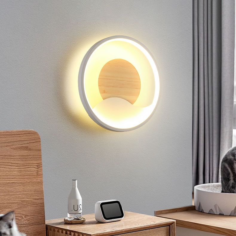 Aluminium afgeronde schaduw Wandlicht Moderne 1-licht LED-wand sconce voor slaapkamer