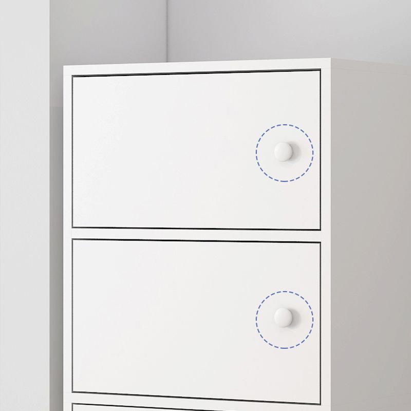 Minimalistic Rectangle Storage Cabinet with Wooden Knobs Doors
