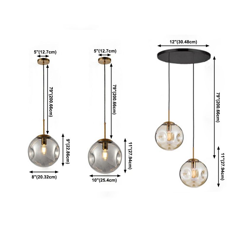 Moderne künstlerische Innenhängung Hängende Lampe mit Schmiedeeisen -Globus mit Glasschatten