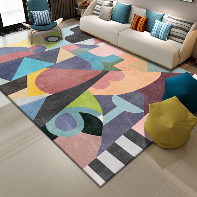 Dunkelbrauner moderner Teppich Blending Block Fläche Teppich nicht rutscher Backing Teppich für Wohnkulturdekoration