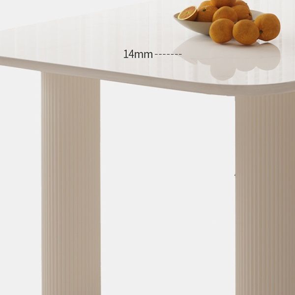 Modern Style Dining Table Rectangle Stone White Dining Table with 4 Legs