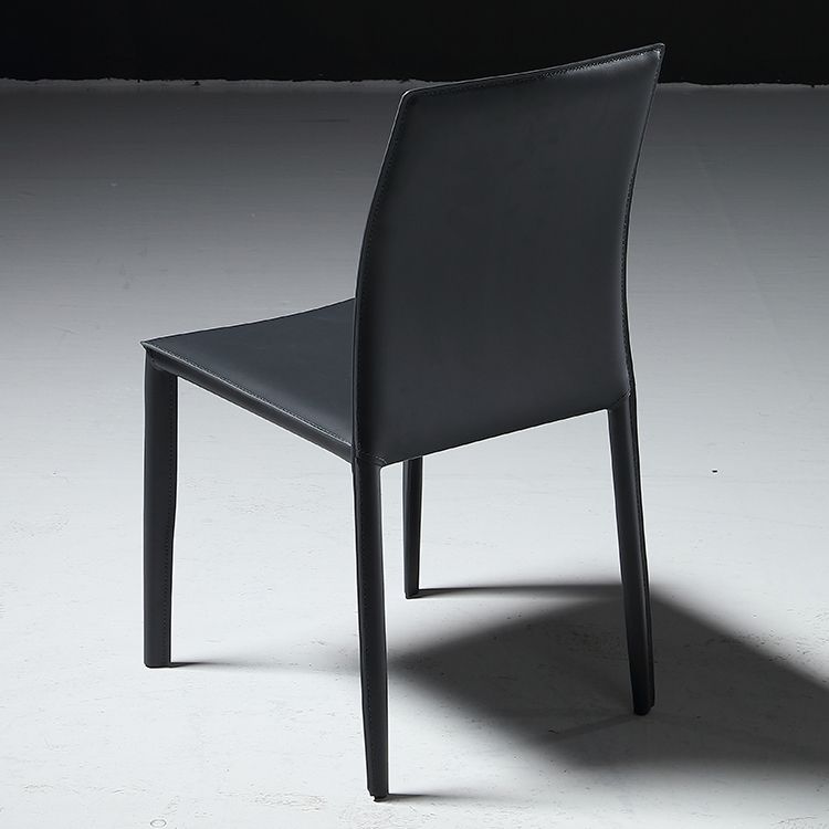 Industrial Side Chair Solid Back Metal Dining Chair for Indoor