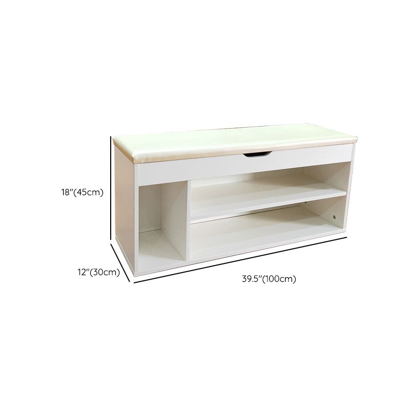 Modern Rectangle Entryway Bench Wooden Seating Bench with Upholstered