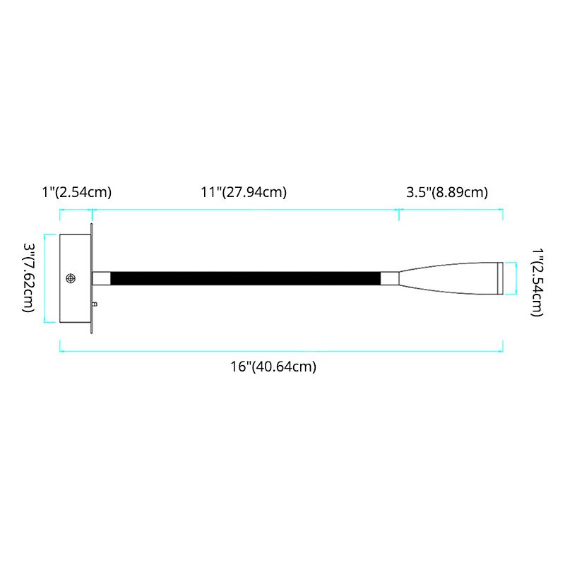 Adjustable Hose Design LED Wall Lamp Modern Style Aluminum Bedside Reading Light with Independent Switch